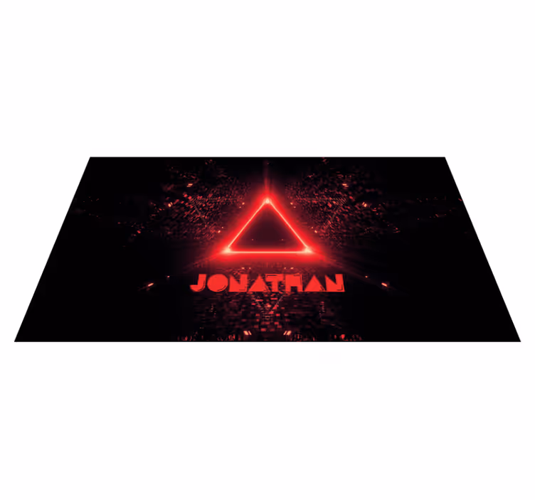 Neon triangle with name teenage bedroom rug - TenStickers