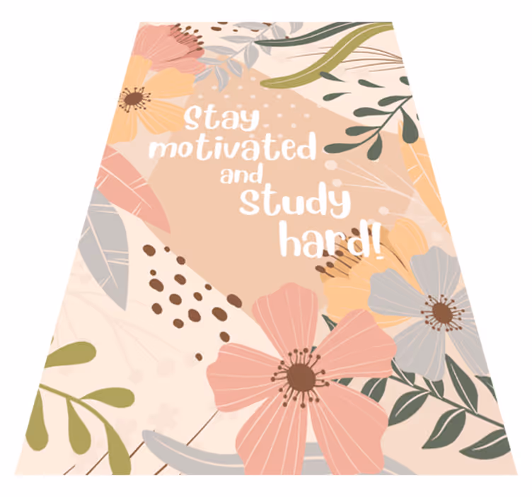 Stay motivated and study quote rug - TenStickers