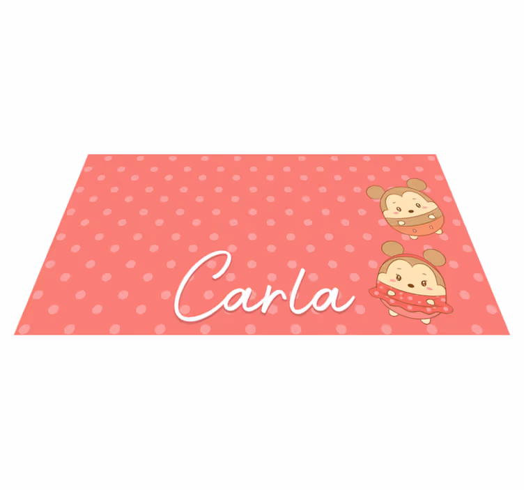 Baby mice with name kids rug - TenStickers