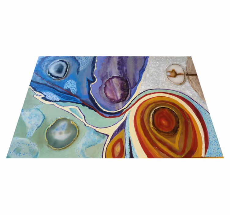 Colorful swirls marble rug - TenStickers