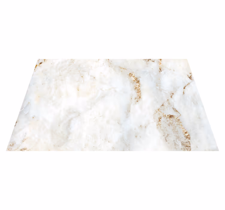 White and gold marble stone vinyl rug - TenStickers