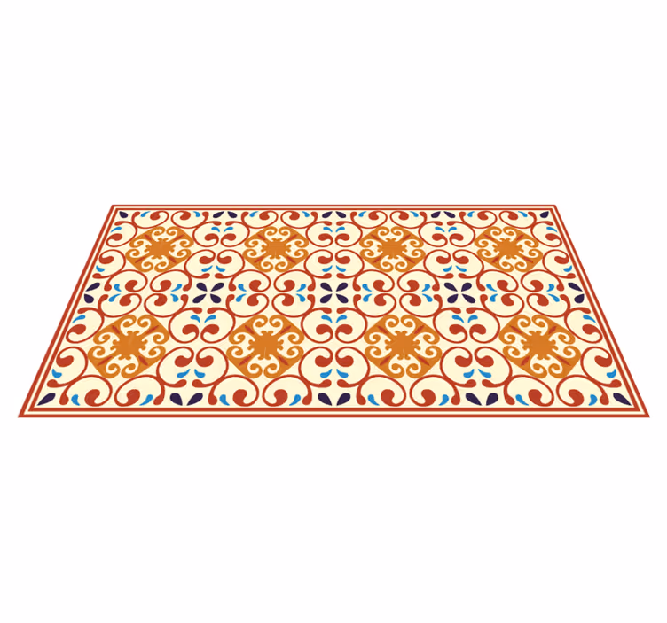 Elaborate Botanical Motif mosaic rug - TenStickers