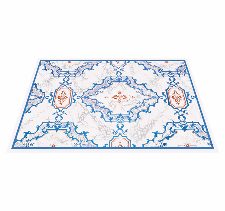 Elegant Blue Patterns marble rug - TenStickers