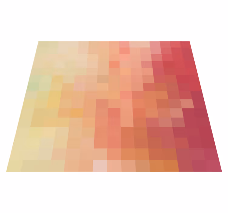 Red block gradient pattern geometric rug - TenStickers