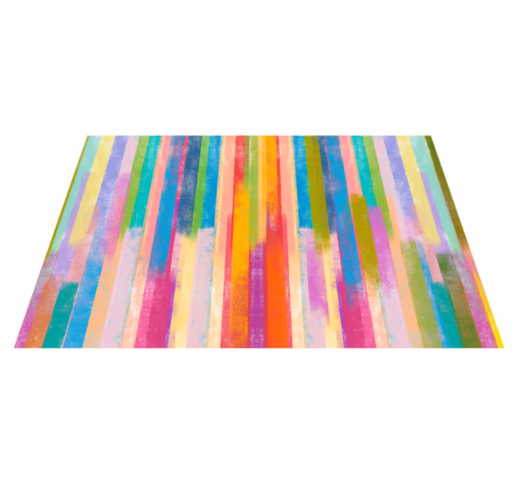 Vibrant Striped Motifs wood effect rug - TenStickers