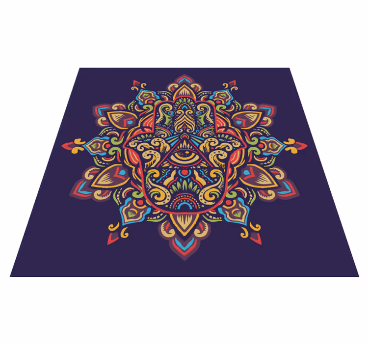 Blue background design mandala rug - TenStickers