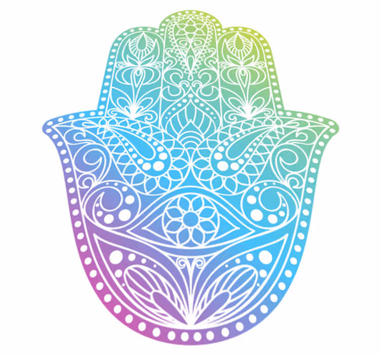 Gradient hand of Fatima mandala rug - TenStickers