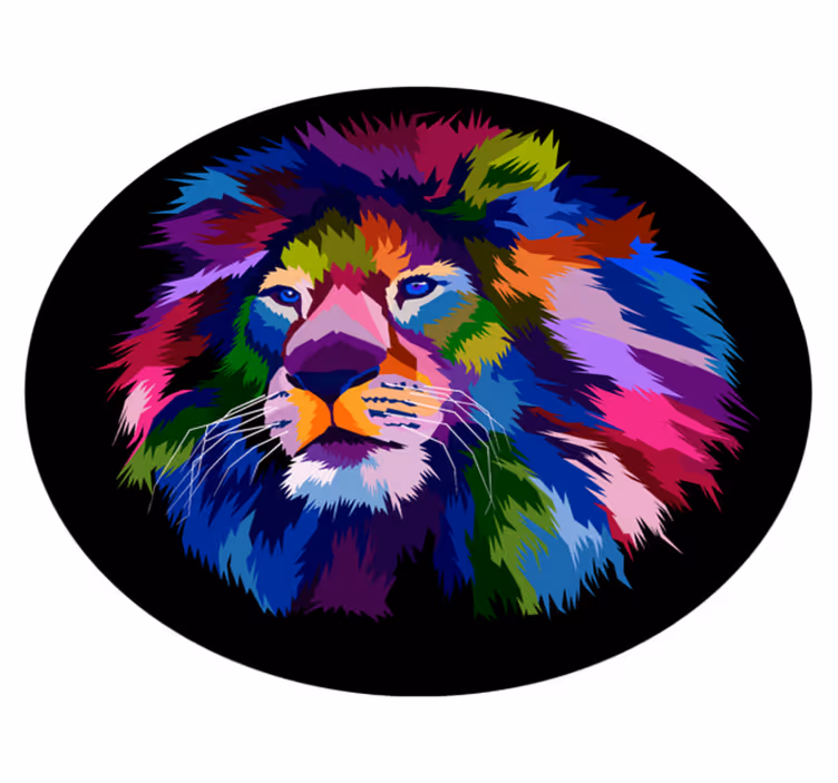 Colorful Lion Head animal mat - TenStickers