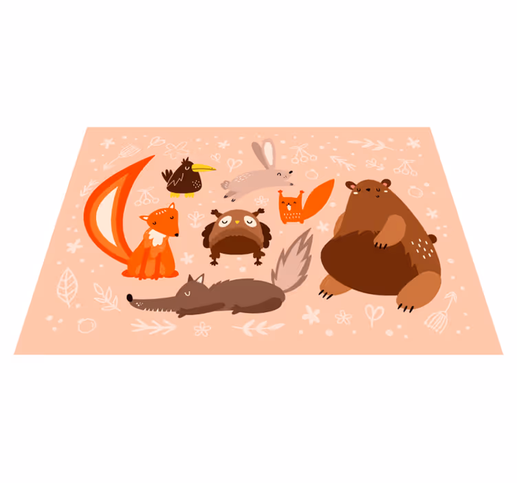 Adorable Animal Companions nursery rug - TenStickers