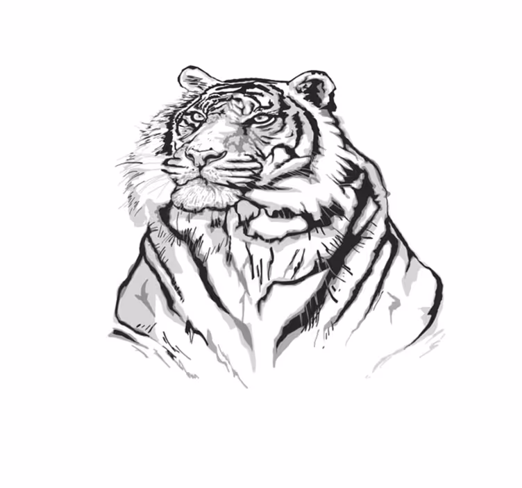 TIGER ARTISTIC PORTRAIT animal print rug - TenStickers