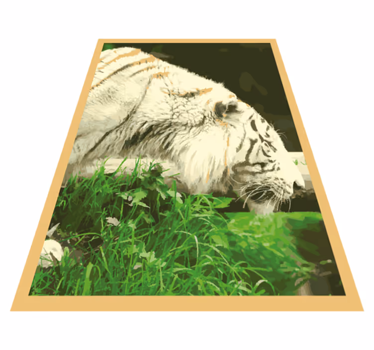 White gger in grass animal mat - TenStickers