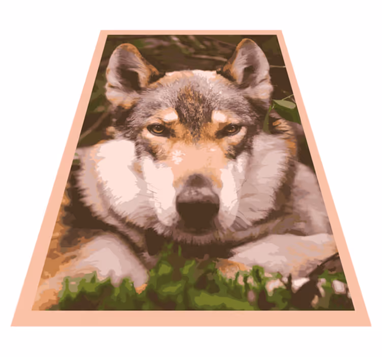 Wolf head design animal mat - TenStickers