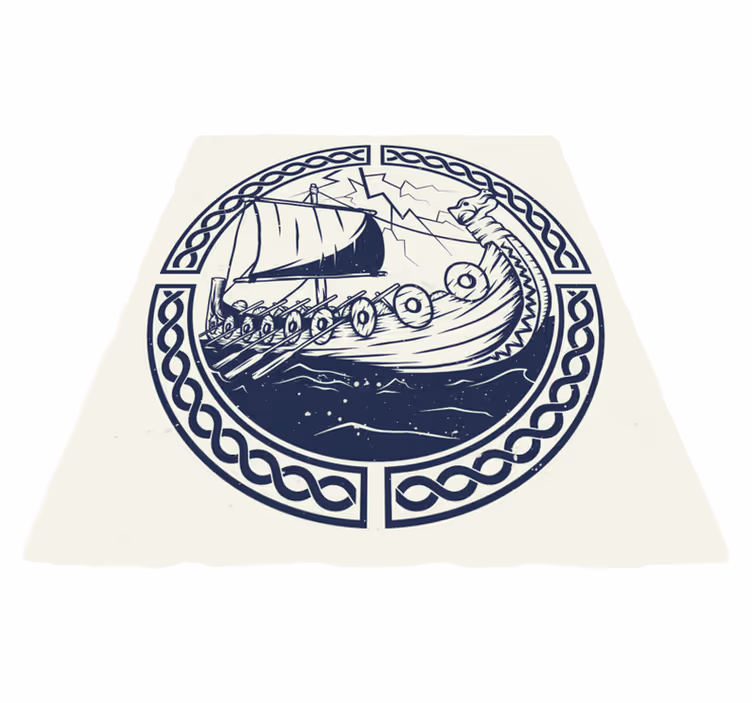 Viking Ship Motif modern rug - TenStickers