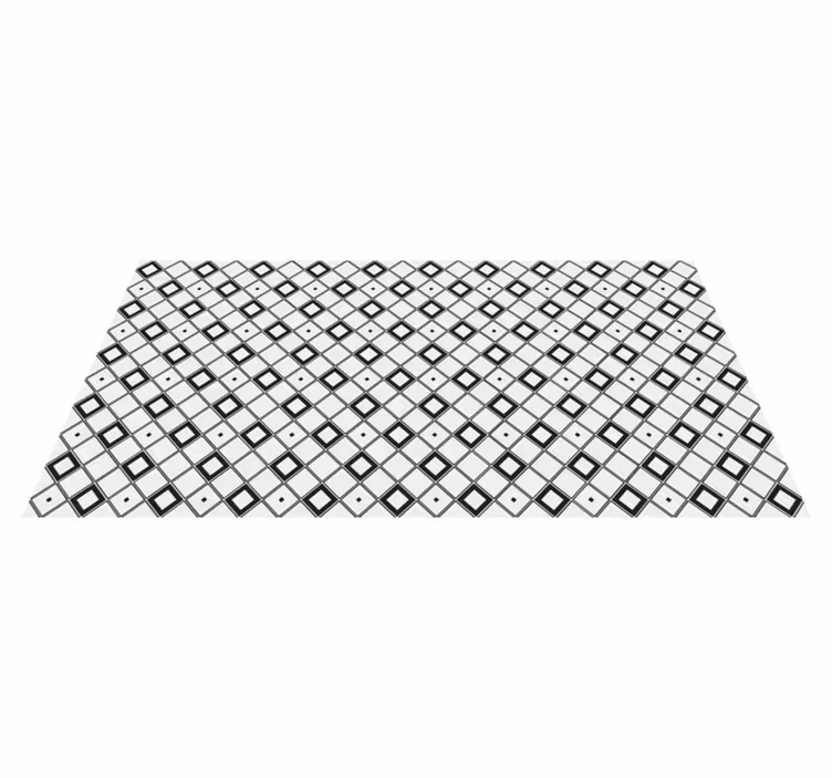 Stylish black and white squares minimalistic rug - TenStickers