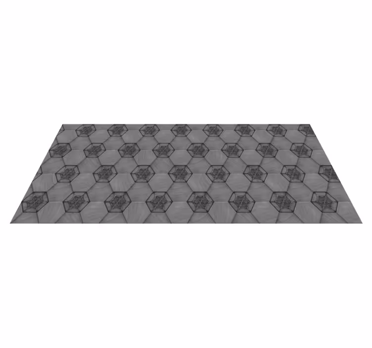 Hexagonal Grey Pattern marble rug - TenStickers