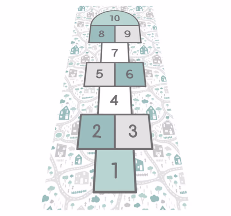 Hopscotch Play Area game rug - TenStickers