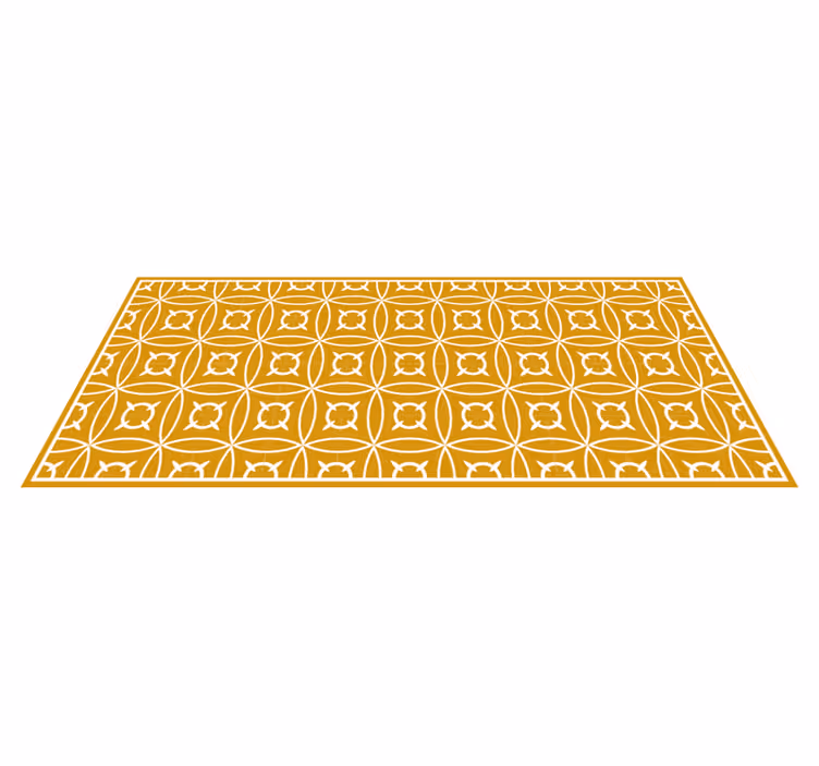 Geometric yellow motif tile carpet - TenStickers