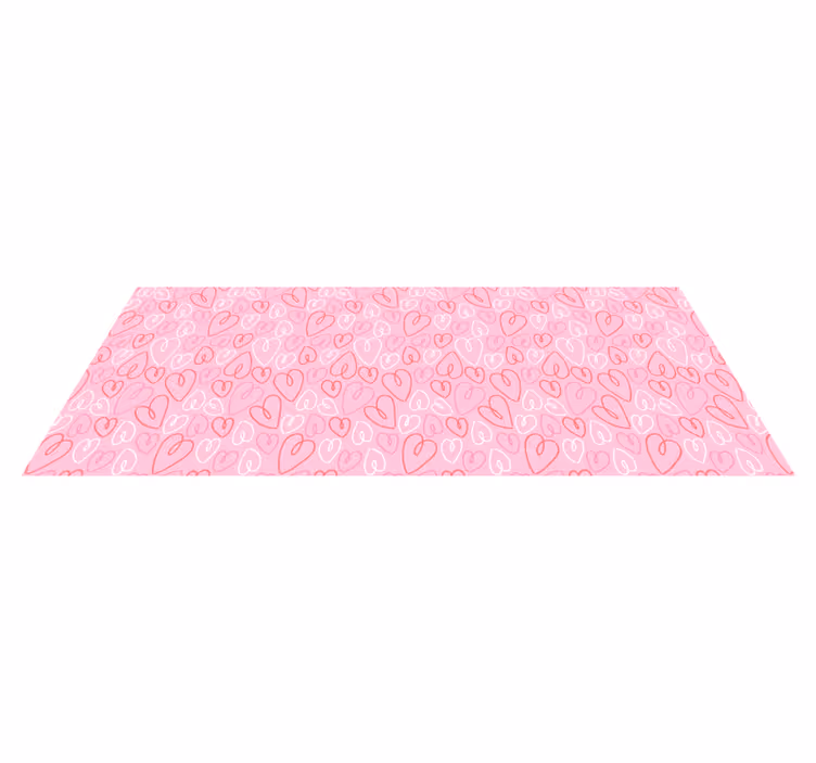 Pink Heart Pattern bedroom carpet - TenStickers