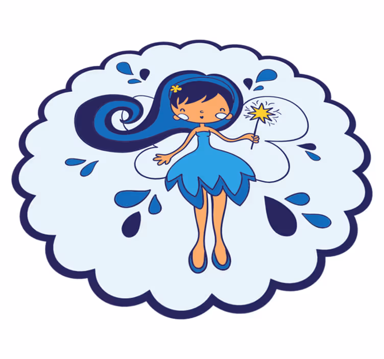 Blue fairy princess kids carpet - TenStickers
