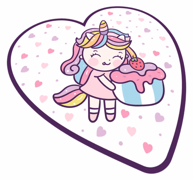 Cute Unicorn Treat kids carpet - TenStickers