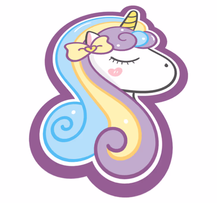 Cute Unicorn Face kids carpet - TenStickers