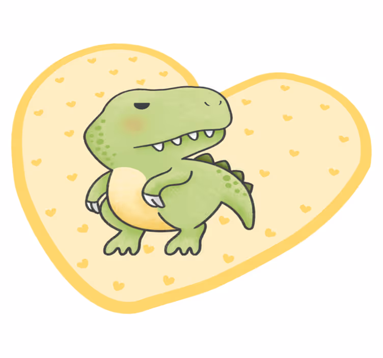 Heart-Shaped Dino kids carpet - TenStickers