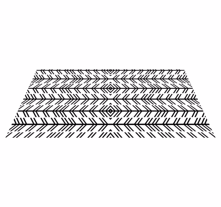 Chevron black lines stripes rug - TenStickers