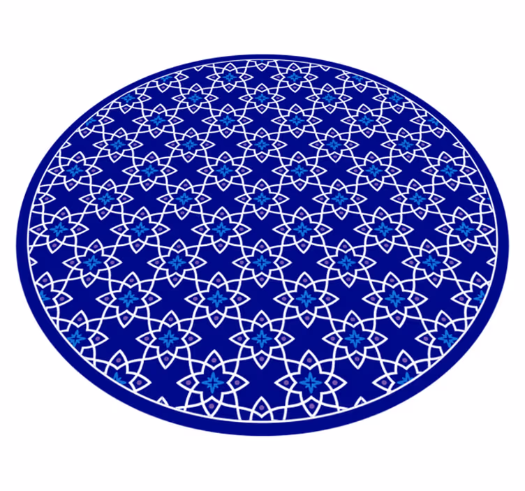 Mosaic rug in azure floral design - TenStickers