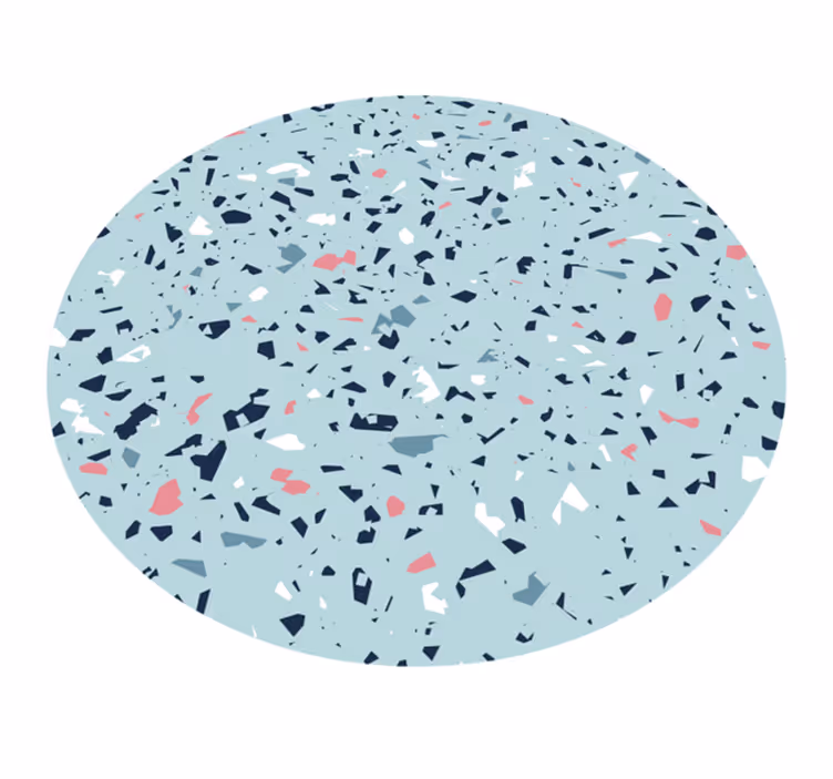 Blue terrazzo style kitchen vinyl mat - TenStickers