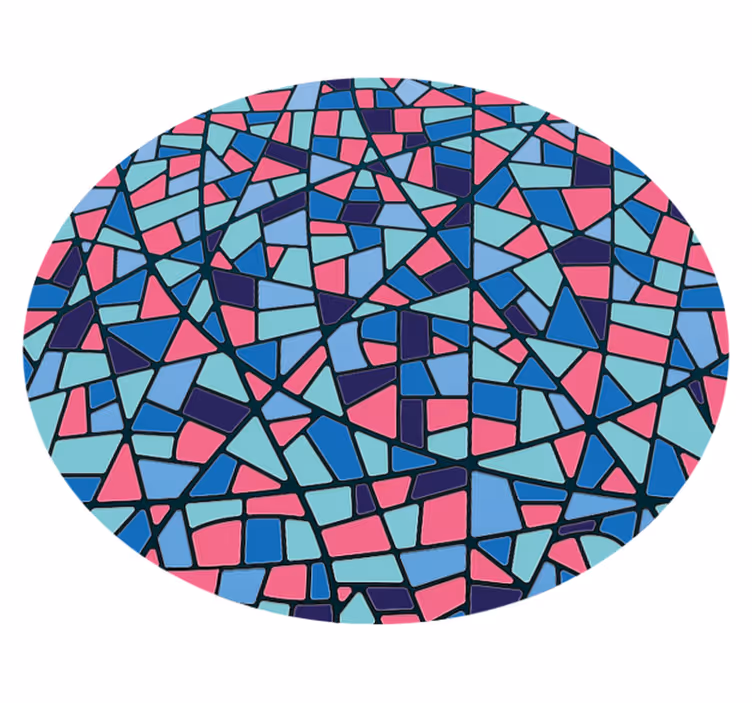 Colorful Geometric Arrangement mosaic rug - TenStickers