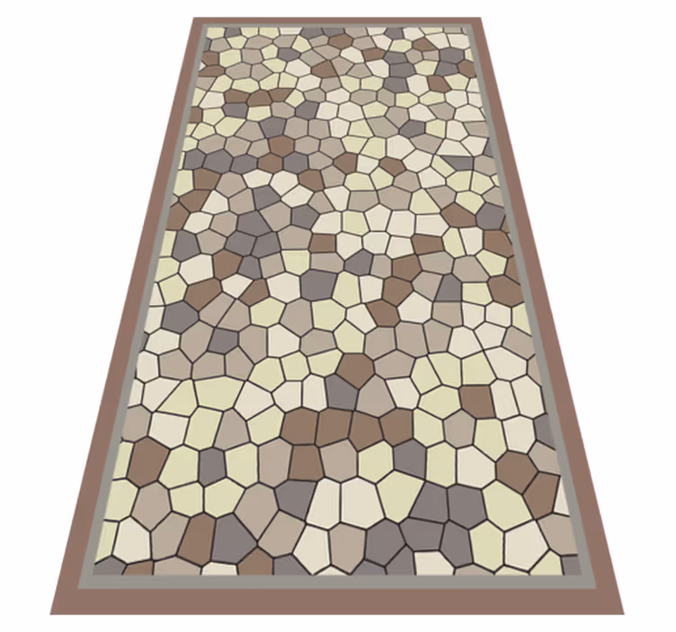 Hexagonal Stone Pattern mosaic rug - TenStickers