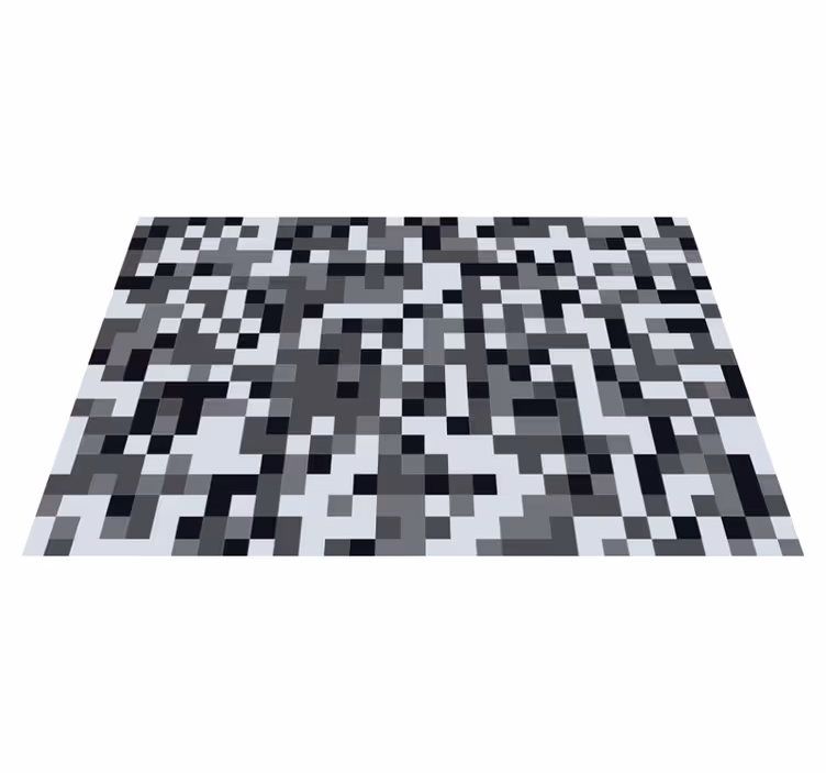 Pixelated grey pattern geometric rug - TenStickers