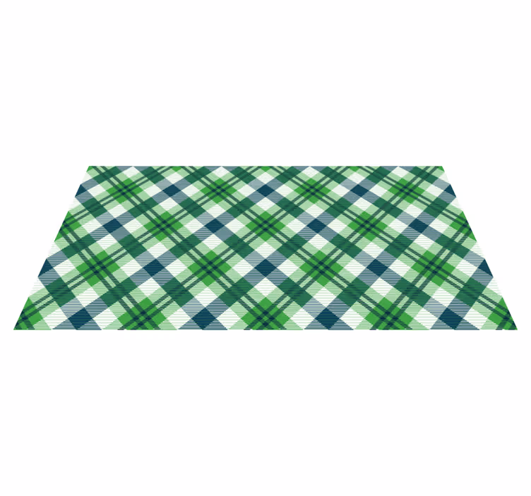 Green and Blue Scottish Tartan vintage rug - TenStickers