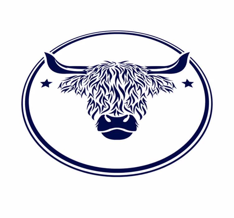 Highland Cow Emblem animal mat - TenStickers