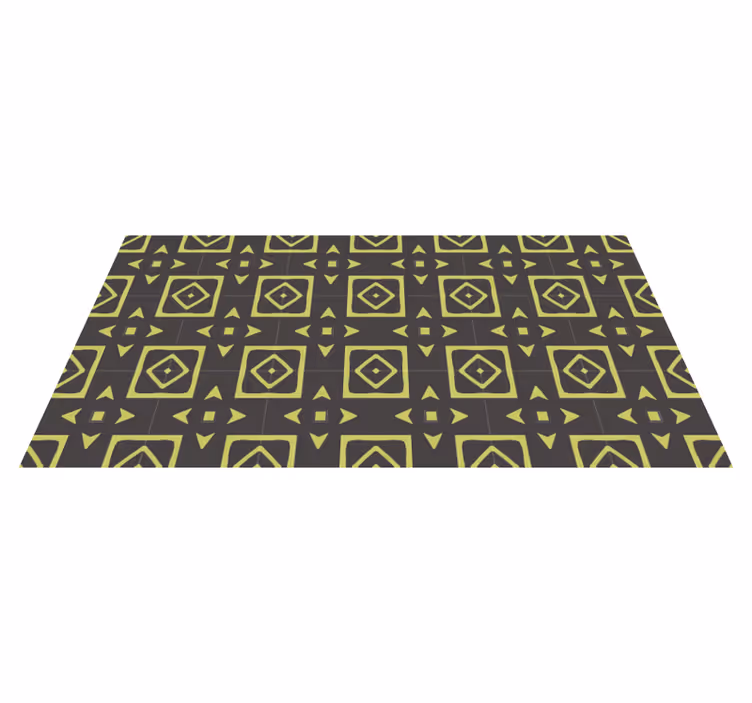 Yellow diamond design geometric rug - TenStickers