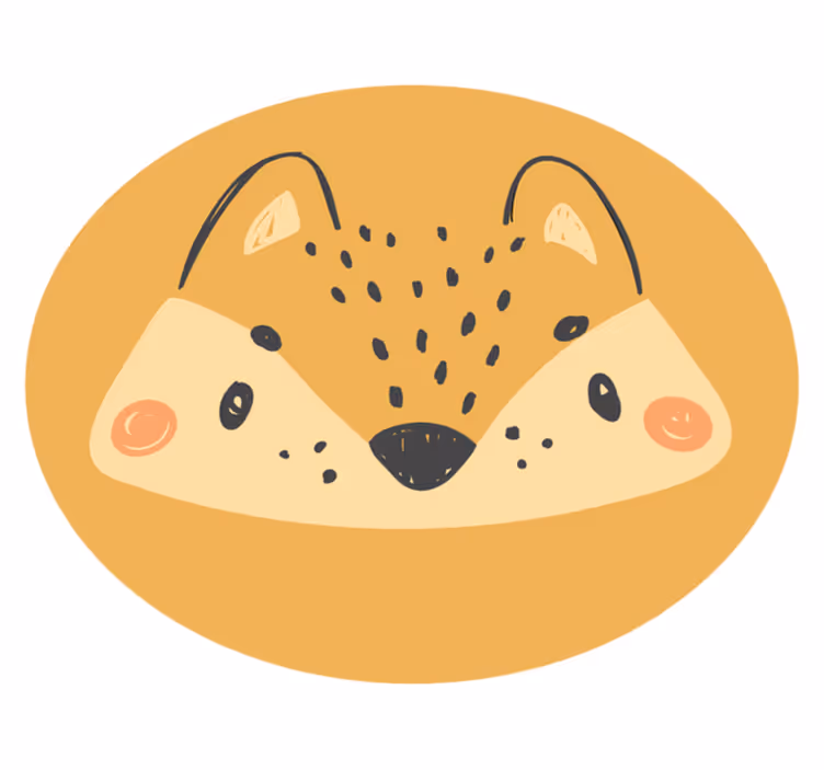 Cute Fox Face nursery rug - TenStickers