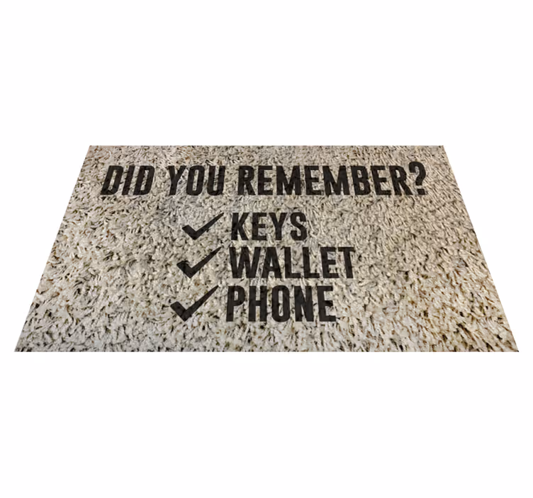 Welcome mat reminder entrance hall tiles - TenStickers