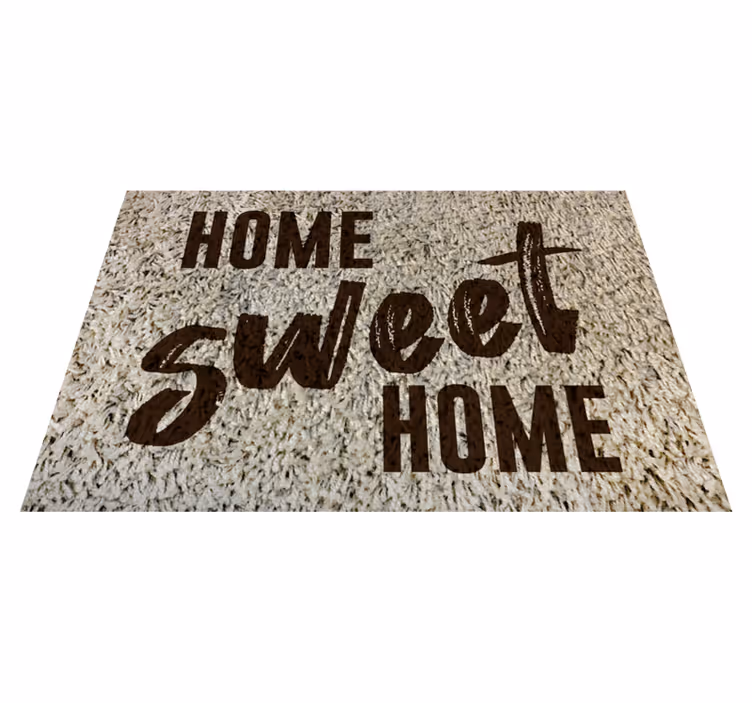 Fluffy home sweet home quote rug - TenStickers