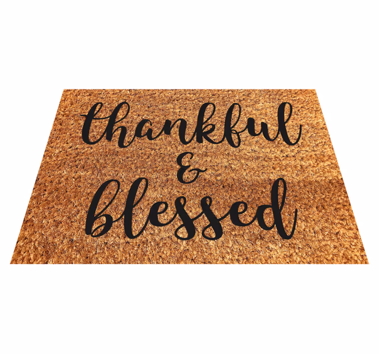 Thankful and blessed quote rug - TenStickers