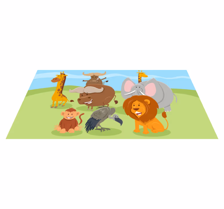 Charming Creature Friends kids rug - TenStickers