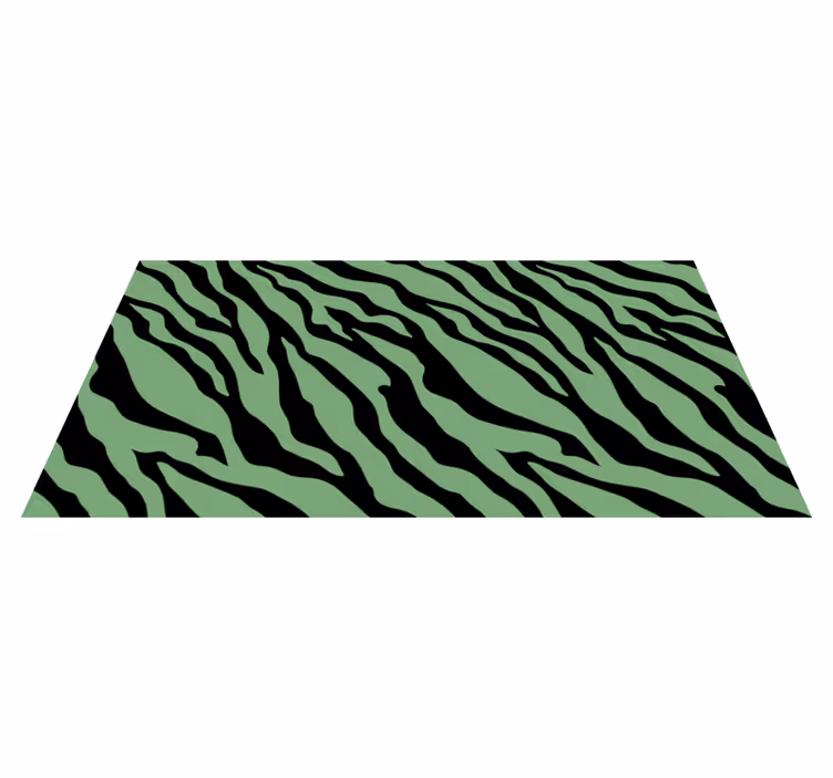 Zebra green stripes animal print rug - TenStickers