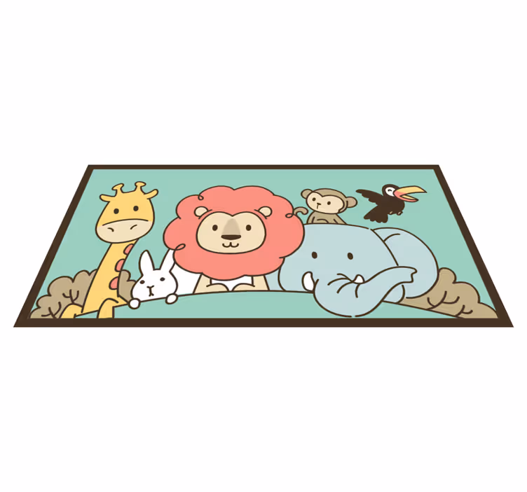 Jungle friends animals kids rug - TenStickers