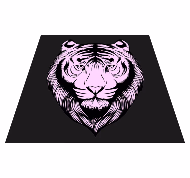 Fierce pink tiger animal mat - TenStickers