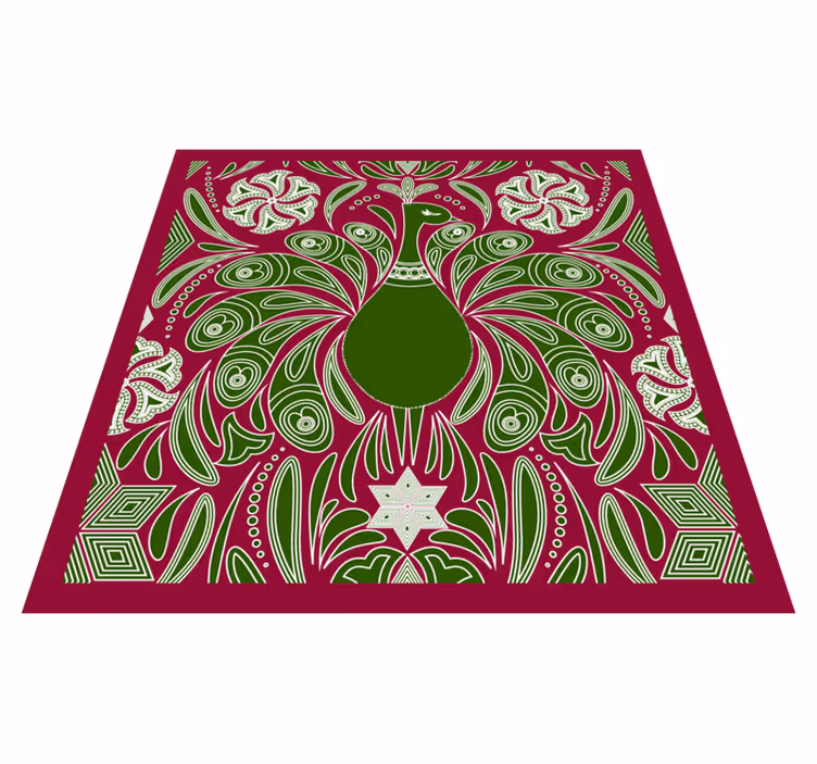 Elegant peacock pattern animal mat - TenStickers