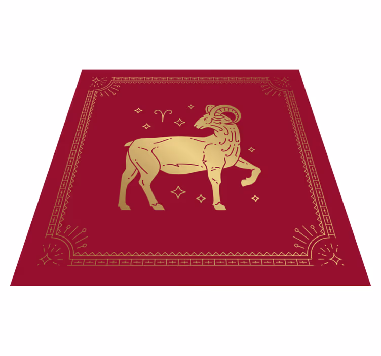 Golden aries symbol animal mat - TenStickers
