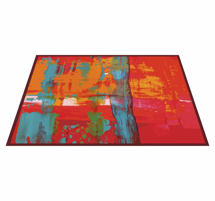 Abstract painting strokes geometric rug - TenStickers