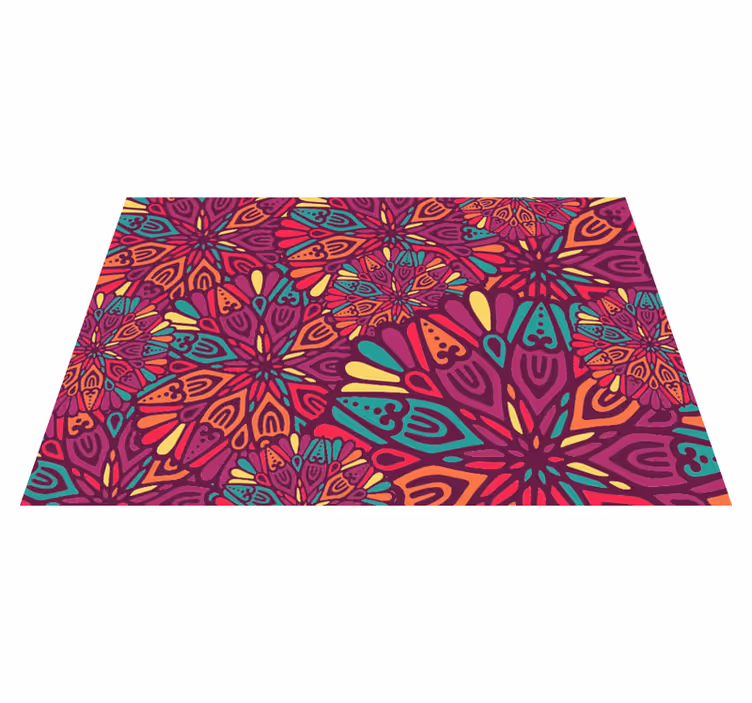 Vibrant purple motif mandala rug - TenStickers