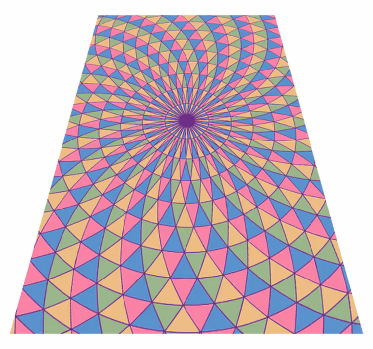 Colorful triangle swirls geometric rug - TenStickers