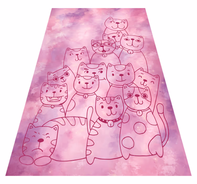 PLAYFUL CAT GATHERING kids rug - TenStickers
