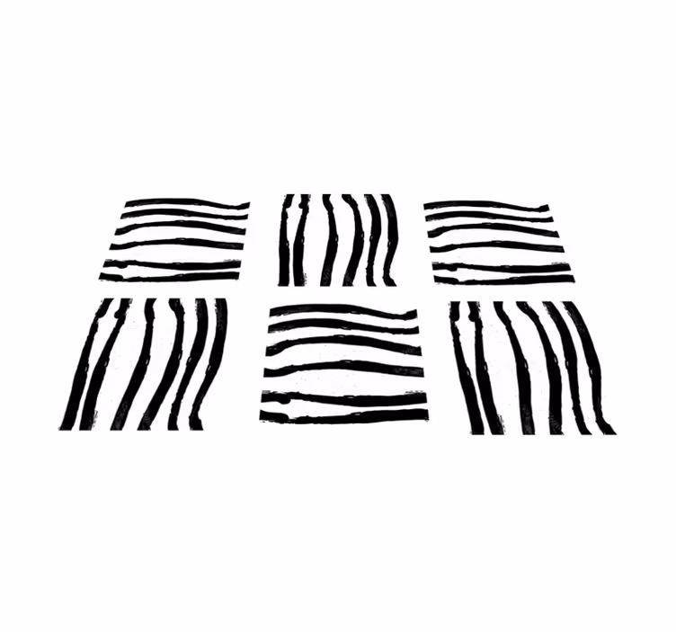 Organic black lines stripes rug - TenStickers